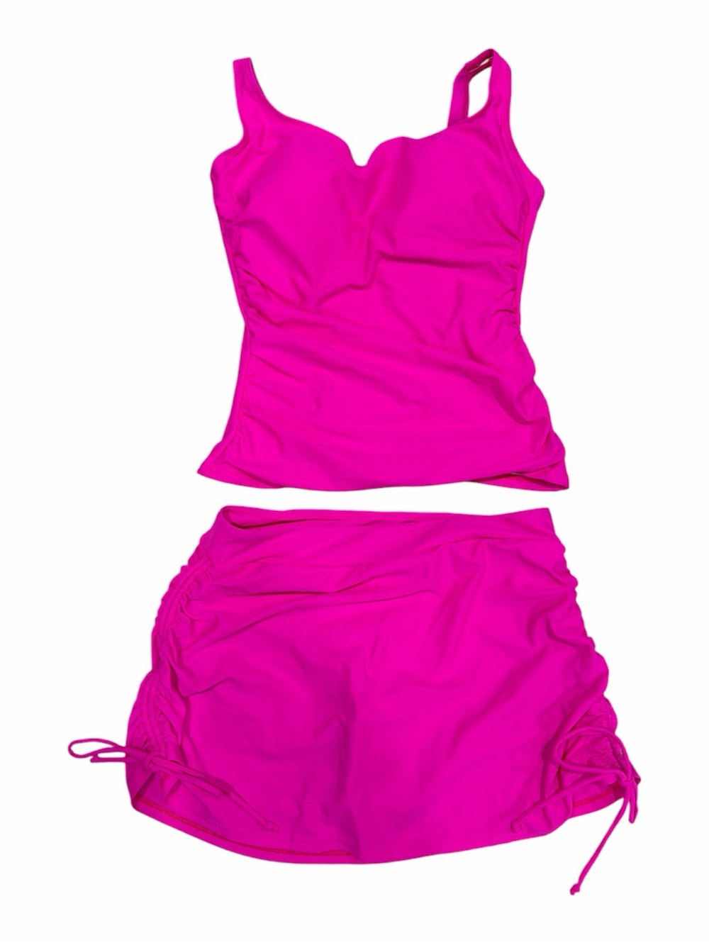 Bright Magenta Tankini Top and Skirt Swim Set